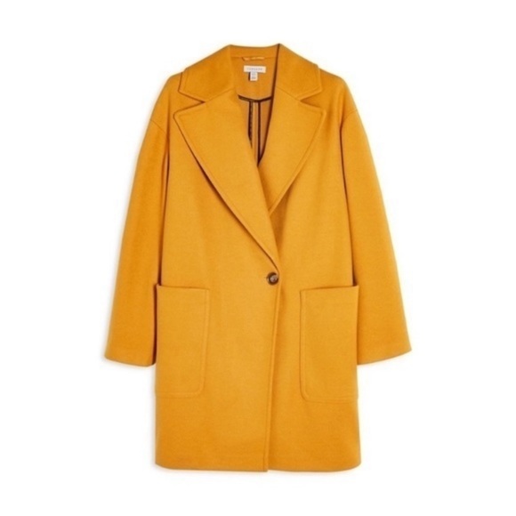 Topshop Mustard yellow Oversized Carly Coat - Picture 2 of 5